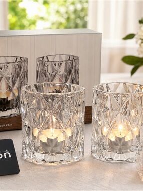 NIB Shannon Crystal Serenade Votive Candle Holders Set of 2